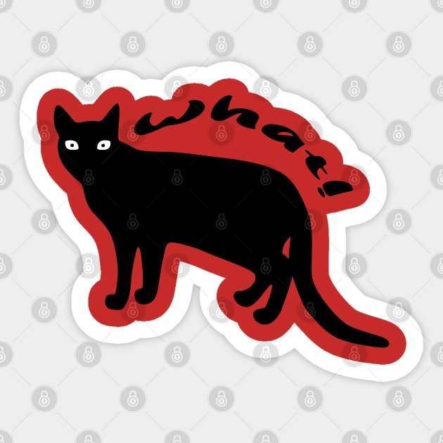 Cat What -  Black Cat Sticker by osaya